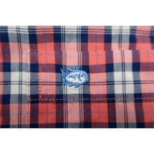 Southern Tide Mens Medium‎ Pink Plaid Button Down Long Sleeve Oxford Shirt